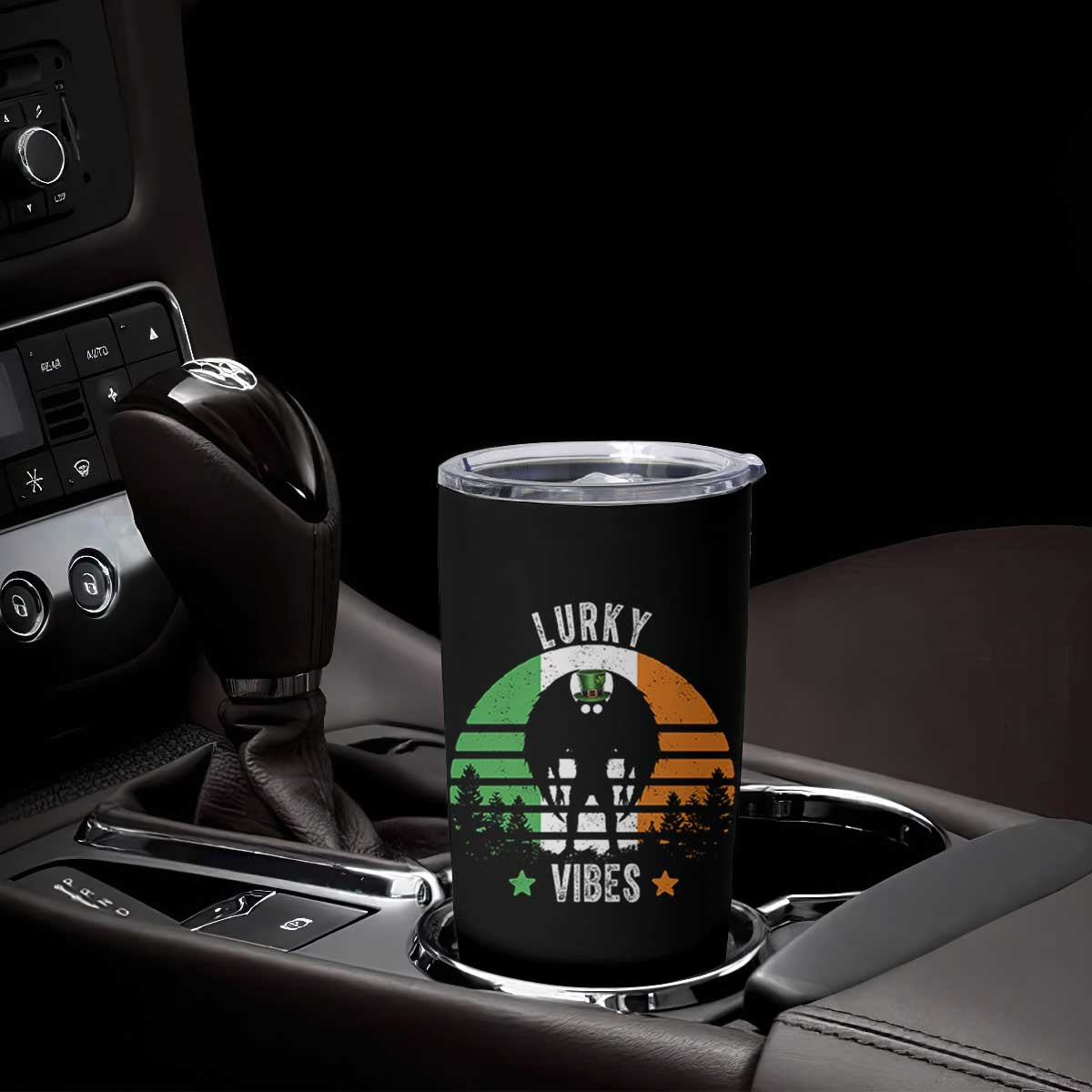 Funny St Patrick's Day Mothman Tumbler Cup Lurky Vibes Shamrock Retro Ireland Flag TS11 Print Your Wear