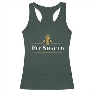 Funny St Patrick's Day Irish Beer Drinking Racerback Tank Top Fit Shaced Shamrock TS11 Dark Forest Green Print Your Wear