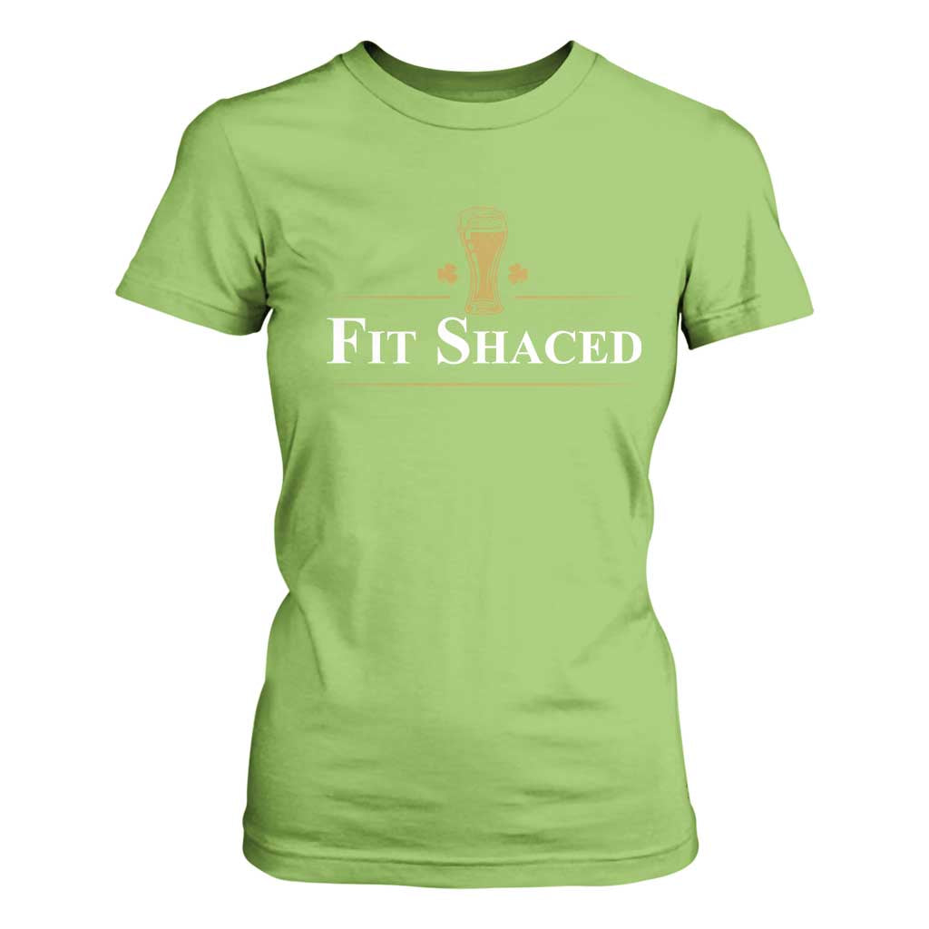 Funny St Patrick's Day Irish Beer Drinking T Shirt For Women Fit Shaced Shamrock TS11 Lime Print Your Wear