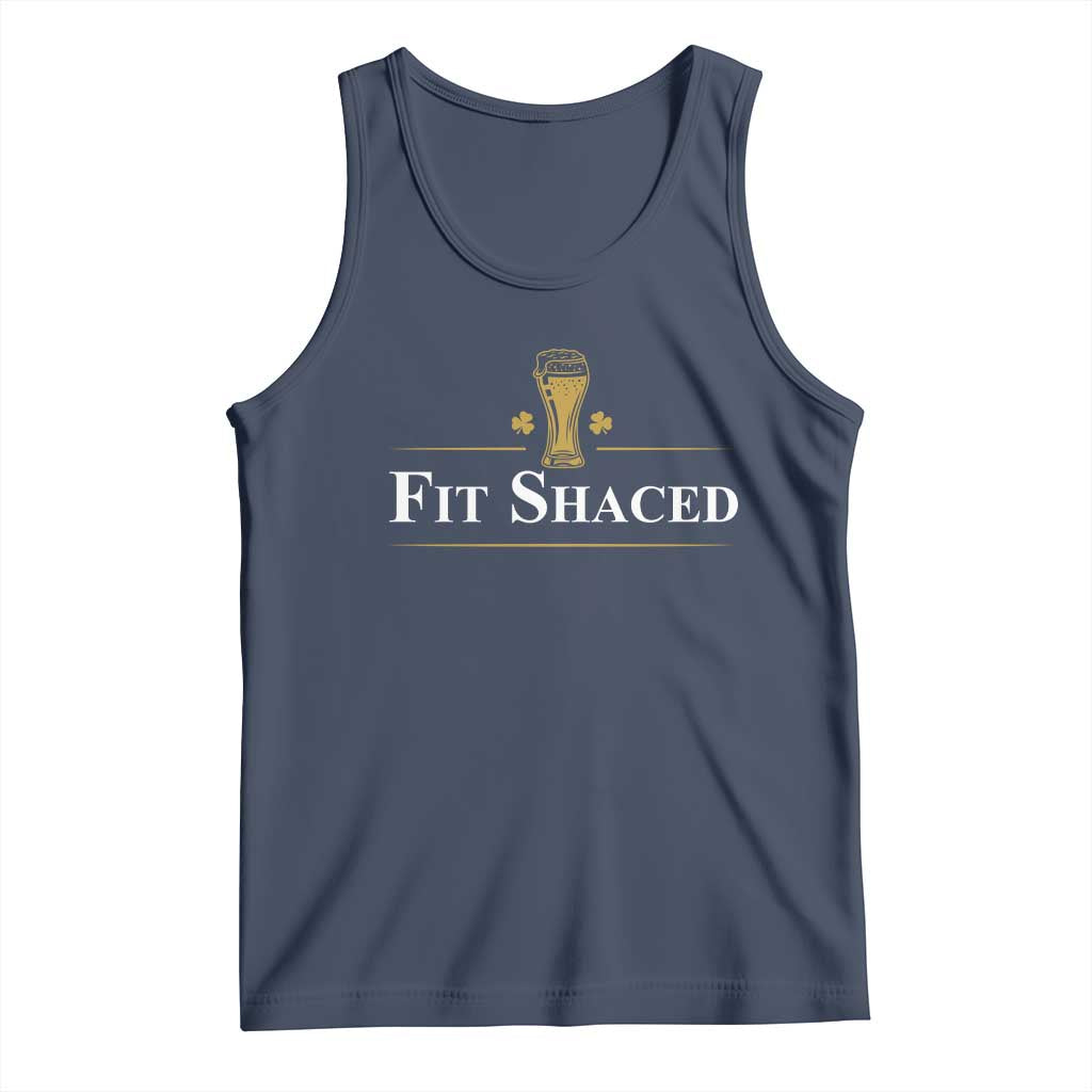 Funny St Patrick's Day Irish Beer Drinking Tank Top Fit Shaced Shamrock TS11 Navy Print Your Wear
