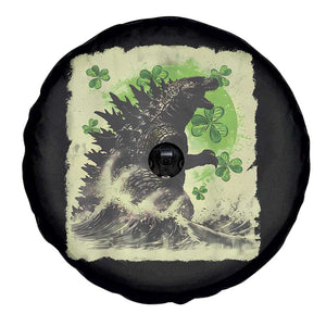 Funny St Patrick's Day Japanese Giant Monster Spare Tire Cover Vintage Shamrock Tsunami TS11 Print Your Wear