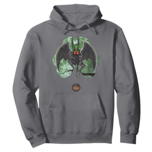 Funny St Patrick's Day Mothman Cryptid Creature Shamrock Hoodie TS11 Charcoal Print Your Wear