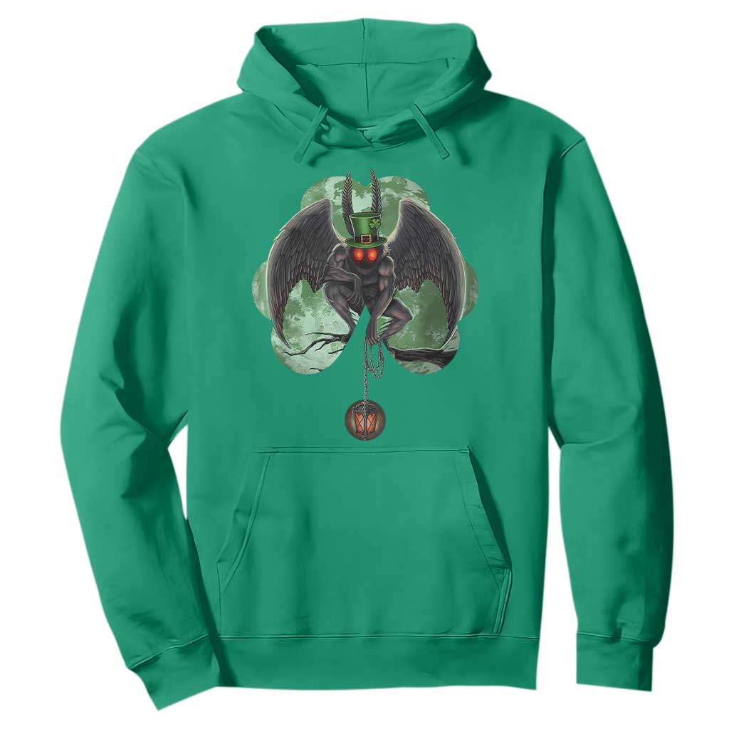 Funny St Patrick's Day Mothman Cryptid Creature Shamrock Hoodie TS11 Irish Green Print Your Wear