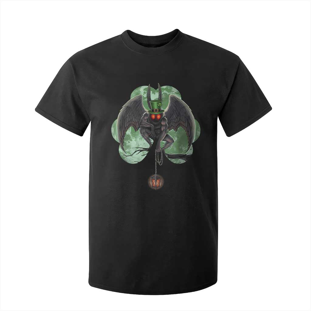 Funny St Patrick's Day Mothman Cryptid Creature Shamrock T Shirt For Kid TS11 Black Print Your Wear