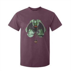 Funny St Patrick's Day Mothman Cryptid Creature Shamrock T Shirt For Kid TS11 Maroon Print Your Wear