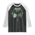 Funny St Patrick's Day Mothman Cryptid Creature Shamrock Raglan Shirt TS11 Black White Print Your Wear