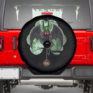 Funny St Patrick's Day Mothman Cryptid Creature Shamrock Spare Tire Cover TS11 Black Print Your Wear