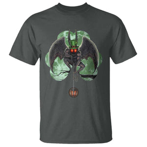 Funny St Patrick's Day Mothman Cryptid Creature Shamrock T Shirt TS11 Dark Heather Print Your Wear