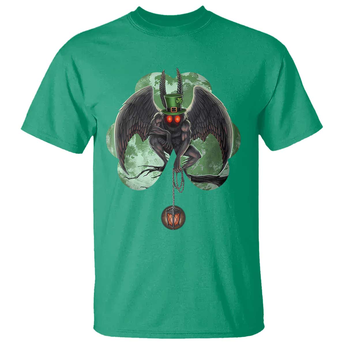 Funny St Patrick's Day Mothman Cryptid Creature Shamrock T Shirt TS11 Irish Green Print Your Wear
