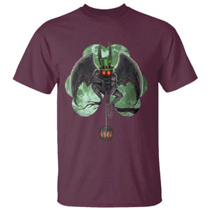 Funny St Patrick's Day Mothman Cryptid Creature Shamrock T Shirt TS11 Maroon Print Your Wear