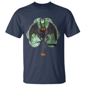 Funny St Patrick's Day Mothman Cryptid Creature Shamrock T Shirt TS11 Navy Print Your Wear