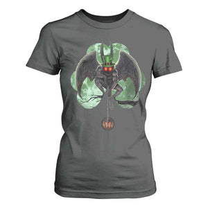 Funny St Patrick's Day Mothman Cryptid Creature Shamrock T Shirt For Women TS11 Dark Heather Print Your Wear