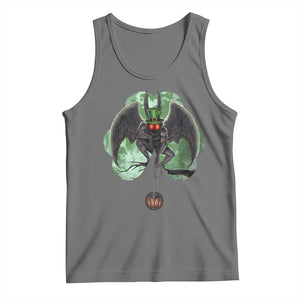 Funny St Patrick's Day Mothman Cryptid Creature Shamrock Tank Top TS11 Black Heather Print Your Wear