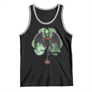 Funny St Patrick's Day Mothman Cryptid Creature Shamrock Tank Top TS11 Black Athletic Heather Print Your Wear