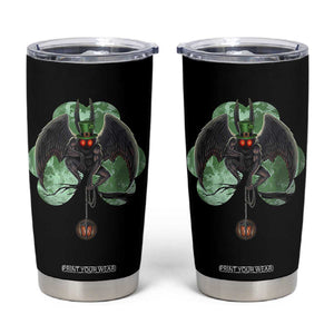 Funny St Patrick's Day Mothman Cryptid Creature Shamrock Tumbler Cup TS11 Black Print Your Wear