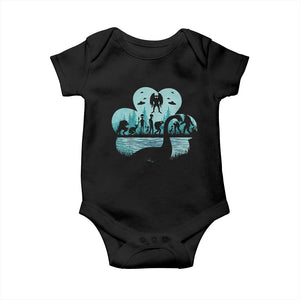 Funny Cryptid St Patrick's Day Baby Onesie Bigfoot Mothman Aliens Shamrock TS11 Black Print Your Wear