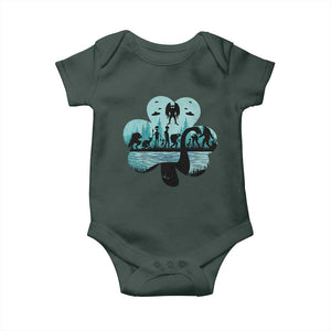 Funny Cryptid St Patrick's Day Baby Onesie Bigfoot Mothman Aliens Shamrock TS11 Print Your Wear