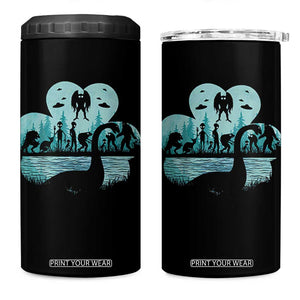 Funny Cryptid St Patrick's Day 4 in 1 Can Cooler Tumbler Bigfoot Mothman Aliens Shamrock TS11 One Size: 16 oz Black Print Your Wear