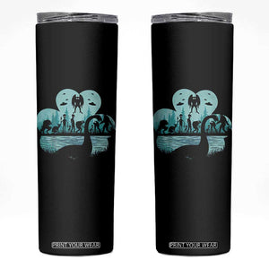 Funny Cryptid St Patrick's Day Skinny Tumbler Bigfoot Mothman Aliens Shamrock TS11 Black Print Your Wear