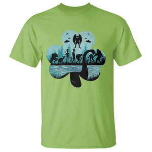 Funny Cryptid St Patrick's Day T Shirt Bigfoot Mothman Aliens Shamrock TS11 Lime Print Your Wear