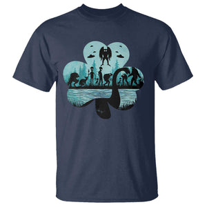 Funny Cryptid St Patrick's Day T Shirt Bigfoot Mothman Aliens Shamrock TS11 Navy Print Your Wear