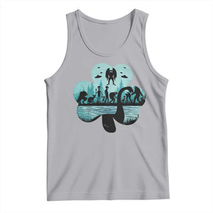 Funny Cryptid St Patrick's Day Tank Top Bigfoot Mothman Aliens Shamrock TS11 Athletic Heather Print Your Wear