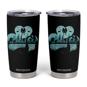 Funny Cryptid St Patrick's Day Tumbler Cup Bigfoot Mothman Aliens Shamrock TS11 Black Print Your Wear