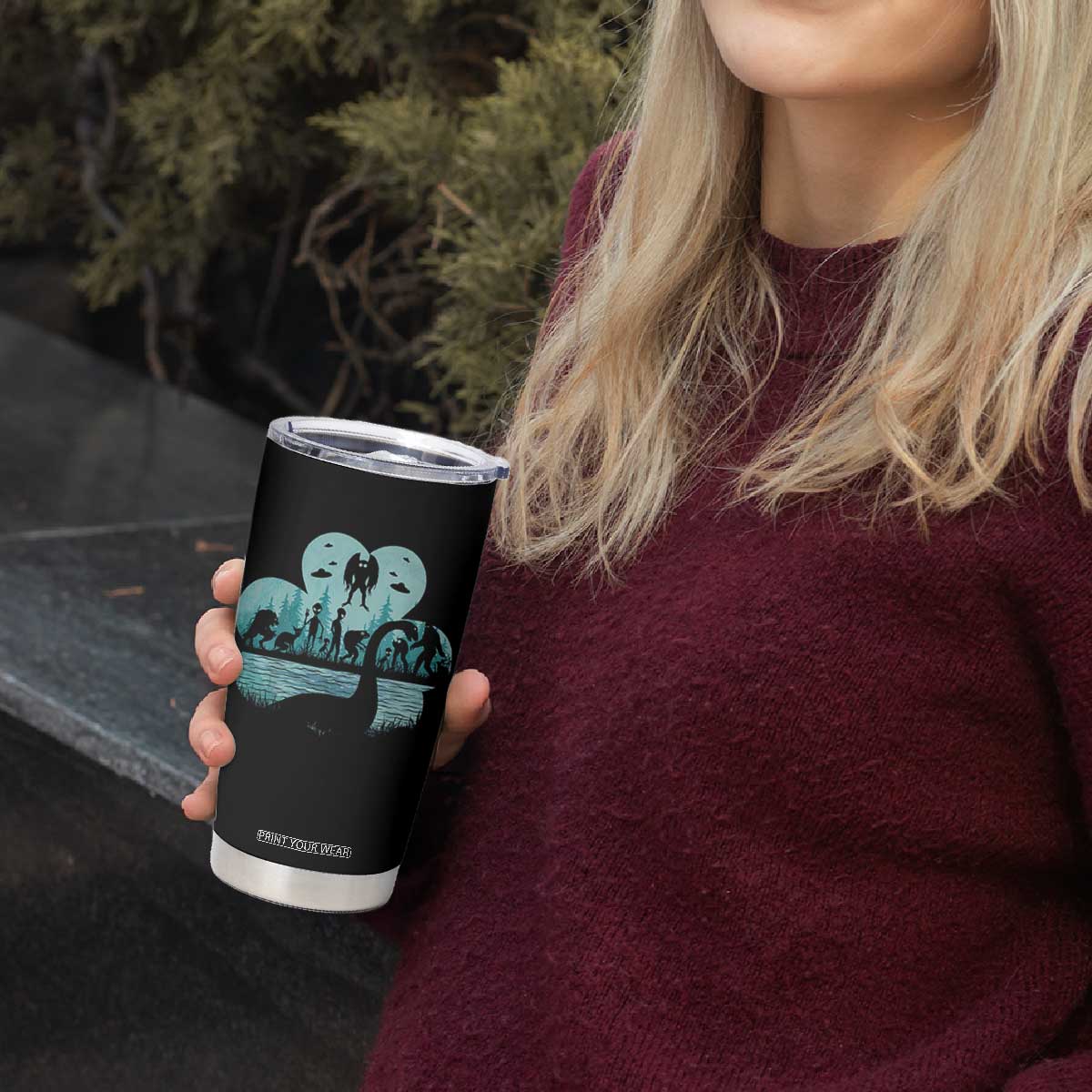 Funny Cryptid St Patrick's Day Tumbler Cup Bigfoot Mothman Aliens Shamrock TS11 Print Your Wear