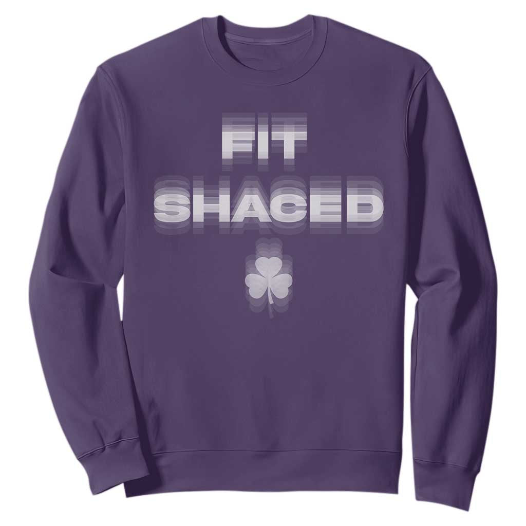 Funny Irish Beer Drinking St Patrick's Day Fit Shaced Sweatshirt Shamrock TS11 Purple Print Your Wear