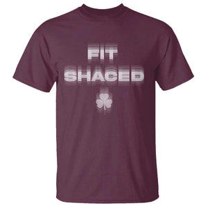 Funny Irish Beer Drinking St Patrick's Day Fit Shaced T Shirt Shamrock TS11 Maroon Print Your Wear