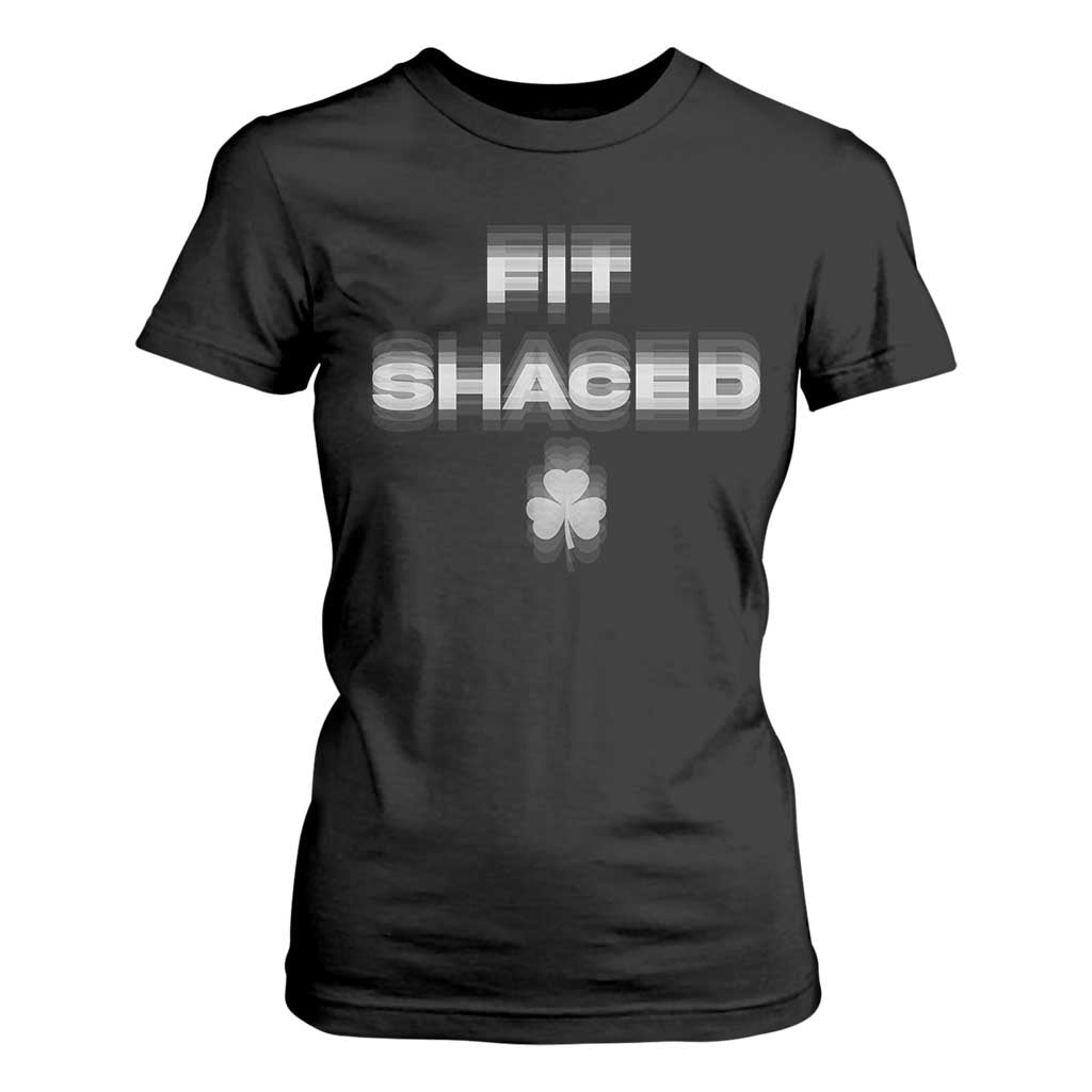 Funny Irish Beer Drinking St Patrick's Day Fit Shaced T Shirt For Women Shamrock TS11 Black Print Your Wear
