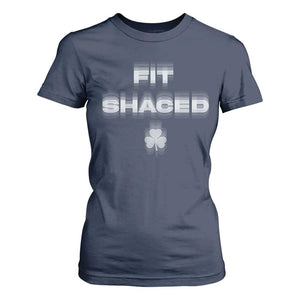 Funny Irish Beer Drinking St Patrick's Day Fit Shaced T Shirt For Women Shamrock TS11 Navy Print Your Wear