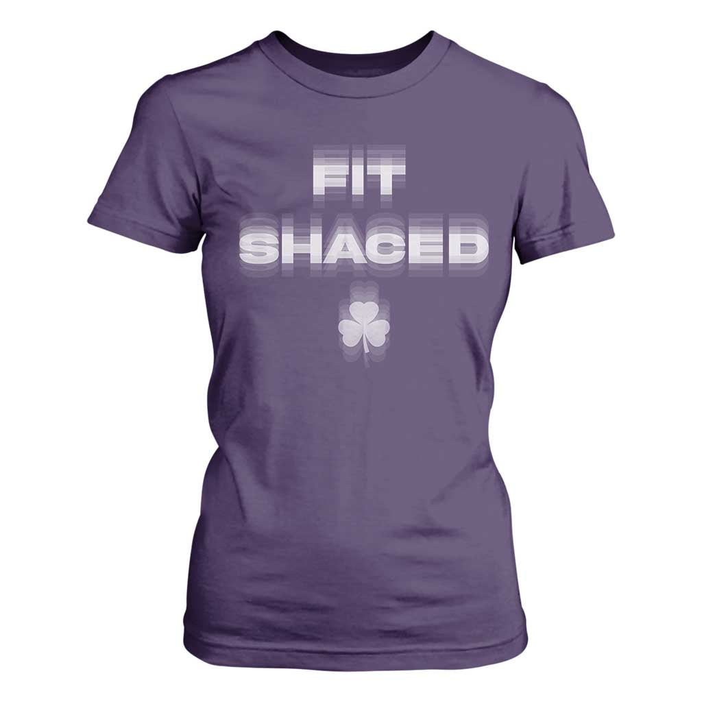 Funny Irish Beer Drinking St Patrick's Day Fit Shaced T Shirt For Women Shamrock TS11 Purple Print Your Wear