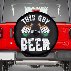 Funny Irish Beer Drinking Spare Tire Cover This Guy Needs A Beer Ireland Flag TS11 Black Print Your Wear