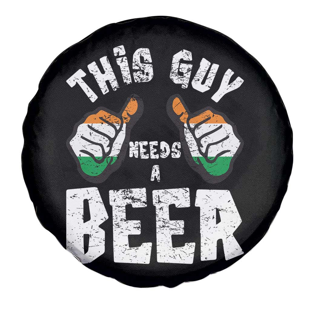 Funny Irish Beer Drinking Spare Tire Cover This Guy Needs A Beer Ireland Flag TS11 Print Your Wear