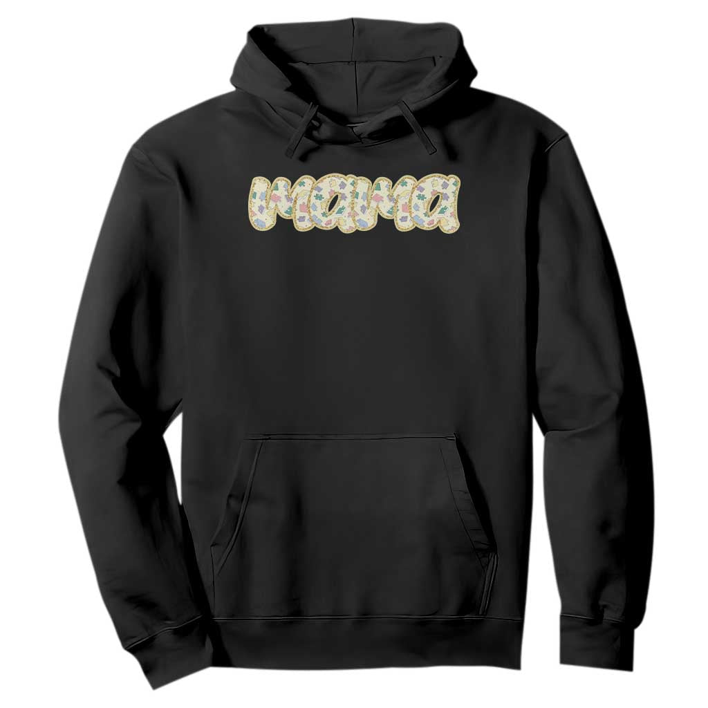 Autism Mama Hoodie Autism Awareness Mental Health Puzzle Glitter Print TS11 Black Print Your Wear