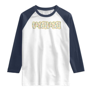 Autism Mama Raglan Shirt Autism Awareness Mental Health Puzzle Glitter Print TS11 White Navy Print Your Wear