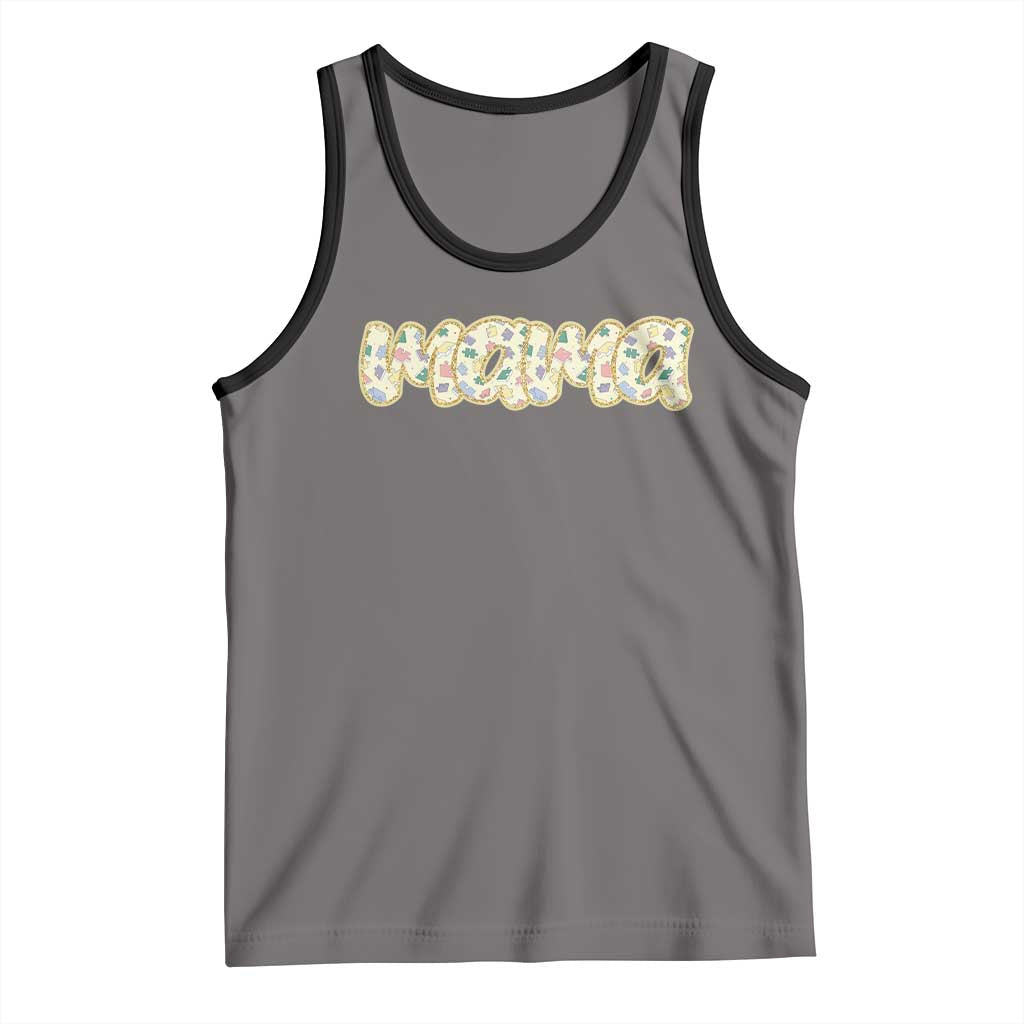 Autism Mama Tank Top Autism Awareness Mental Health Puzzle Glitter Print TS11 Deep Heather Black Print Your Wear