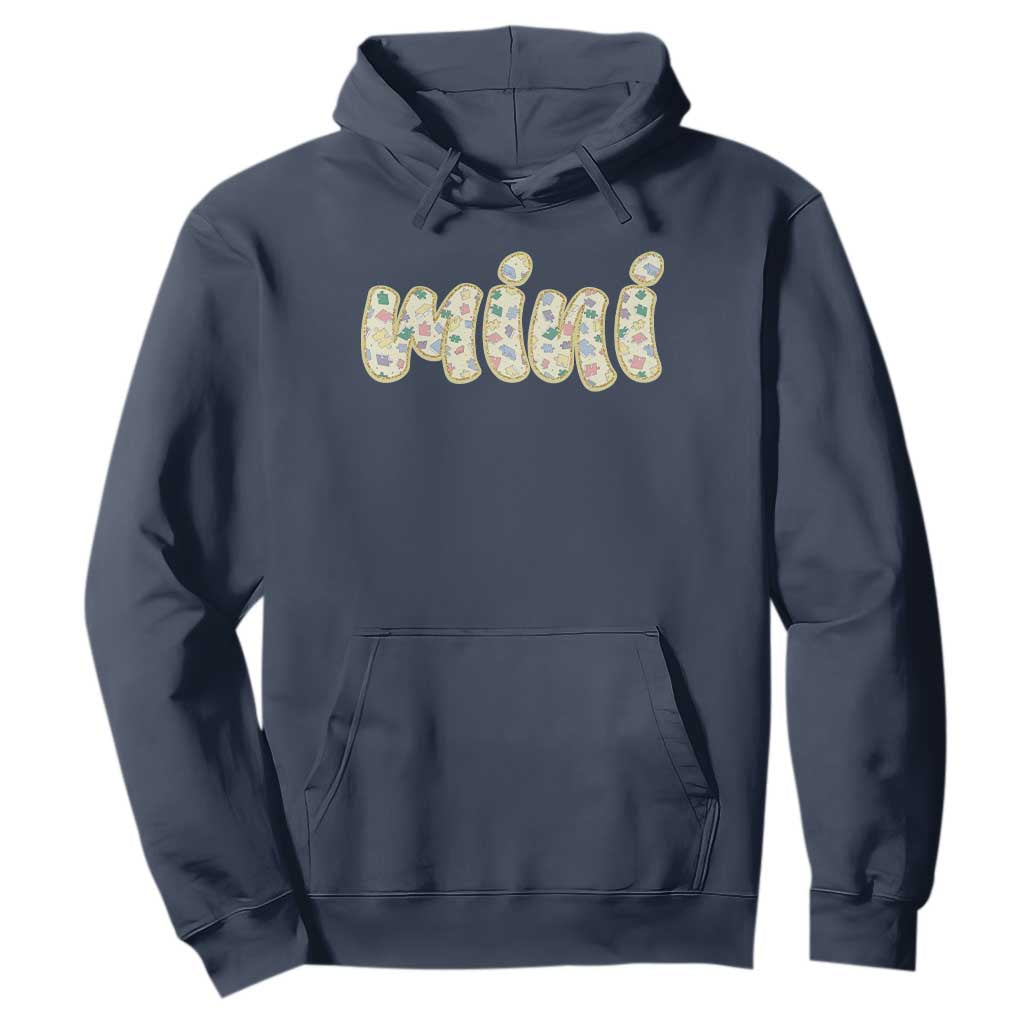 Autism Mini Hoodie Autism Awareness Mental Health Puzzle Glitter Print TS11 Navy Print Your Wear