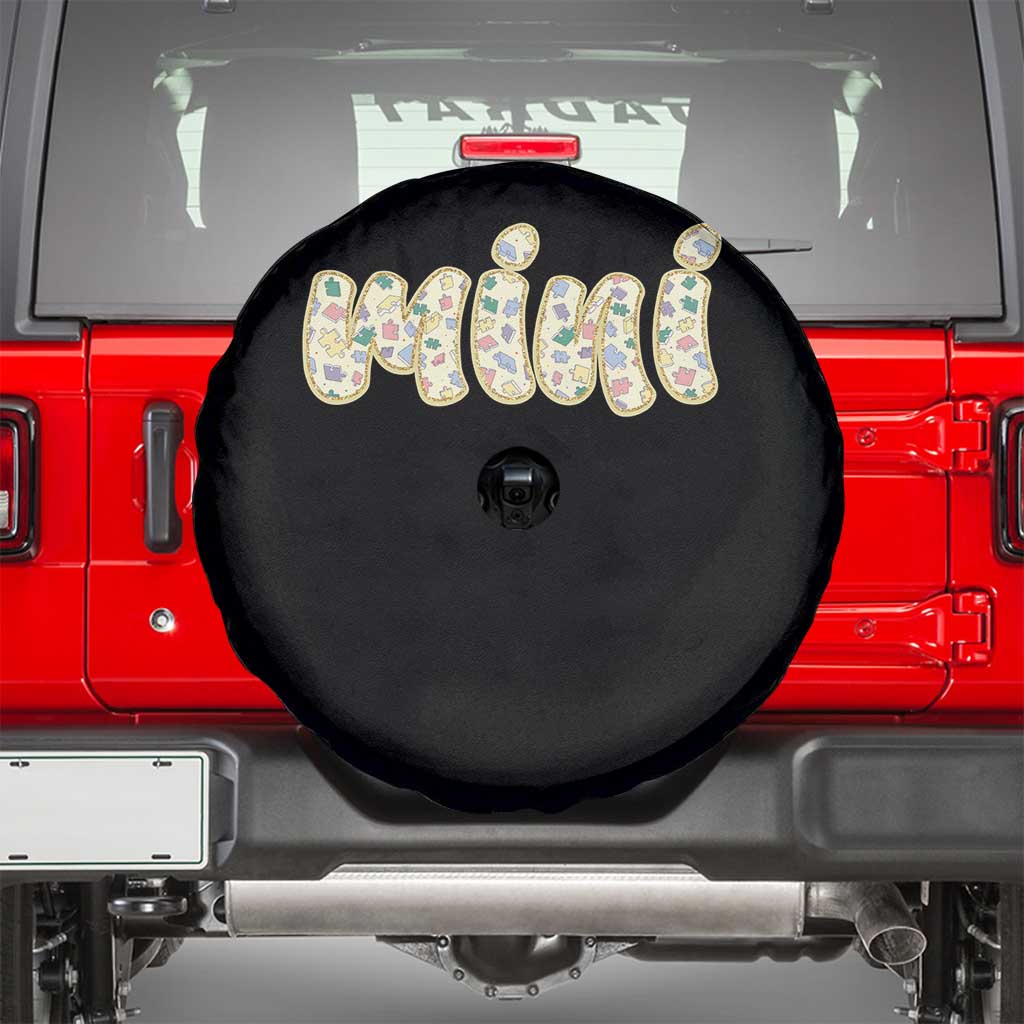 Autism Mini Spare Tire Cover Autism Awareness Mental Health Puzzle Glitter Print TS11 Black Print Your Wear