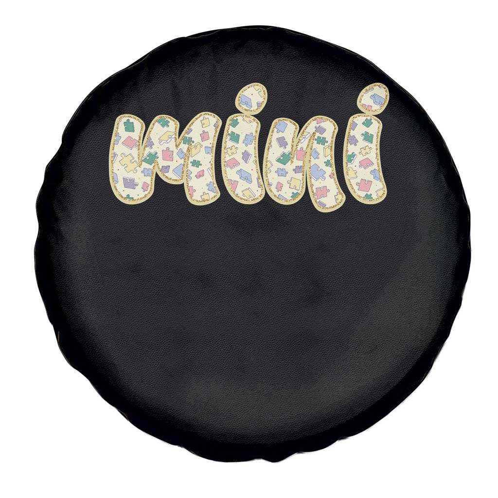 Autism Mini Spare Tire Cover Autism Awareness Mental Health Puzzle Glitter Print TS11 Print Your Wear