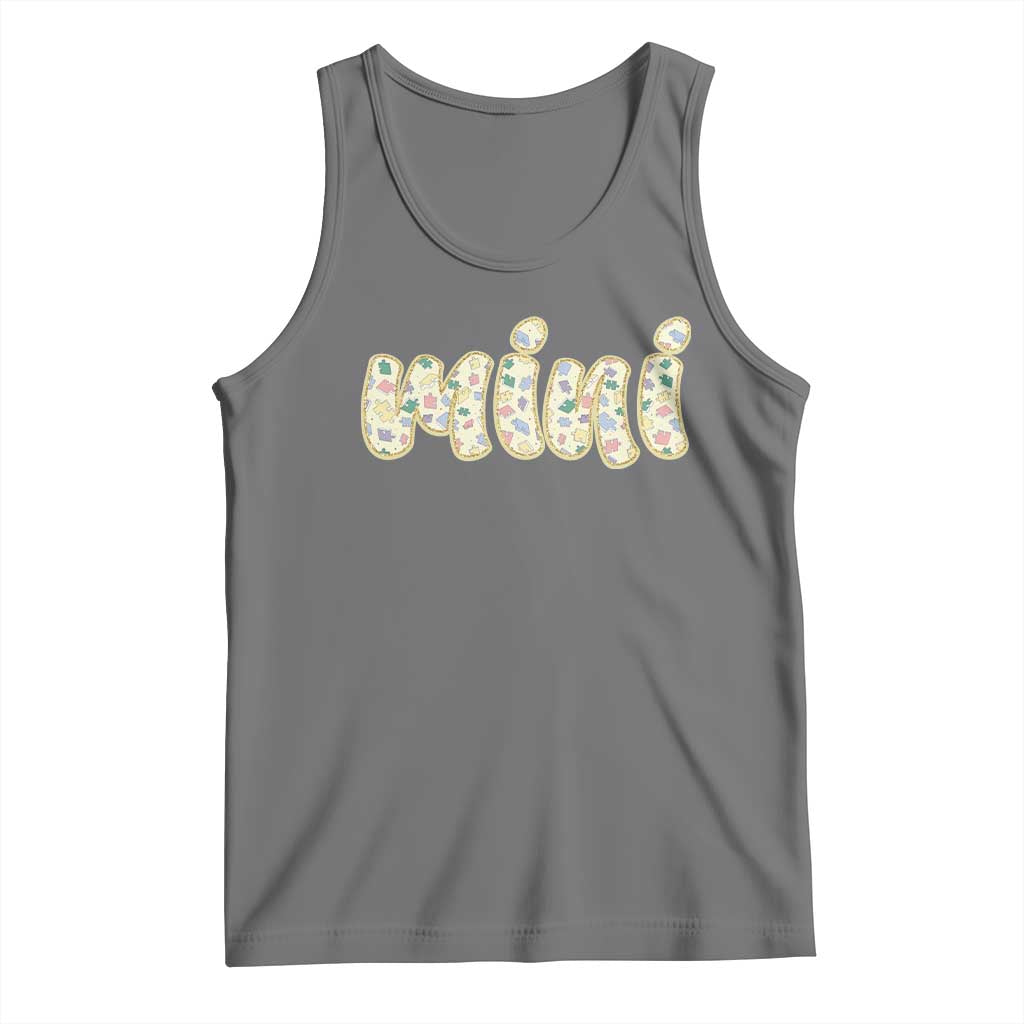Autism Mini Tank Top Autism Awareness Mental Health Puzzle Glitter Print TS11 Black Heather Print Your Wear