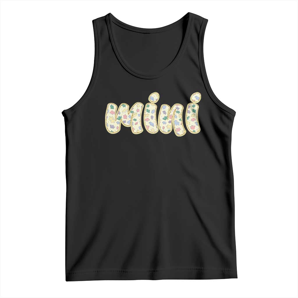 Autism Mini Tank Top Autism Awareness Mental Health Puzzle Glitter Print TS11 Black Print Your Wear