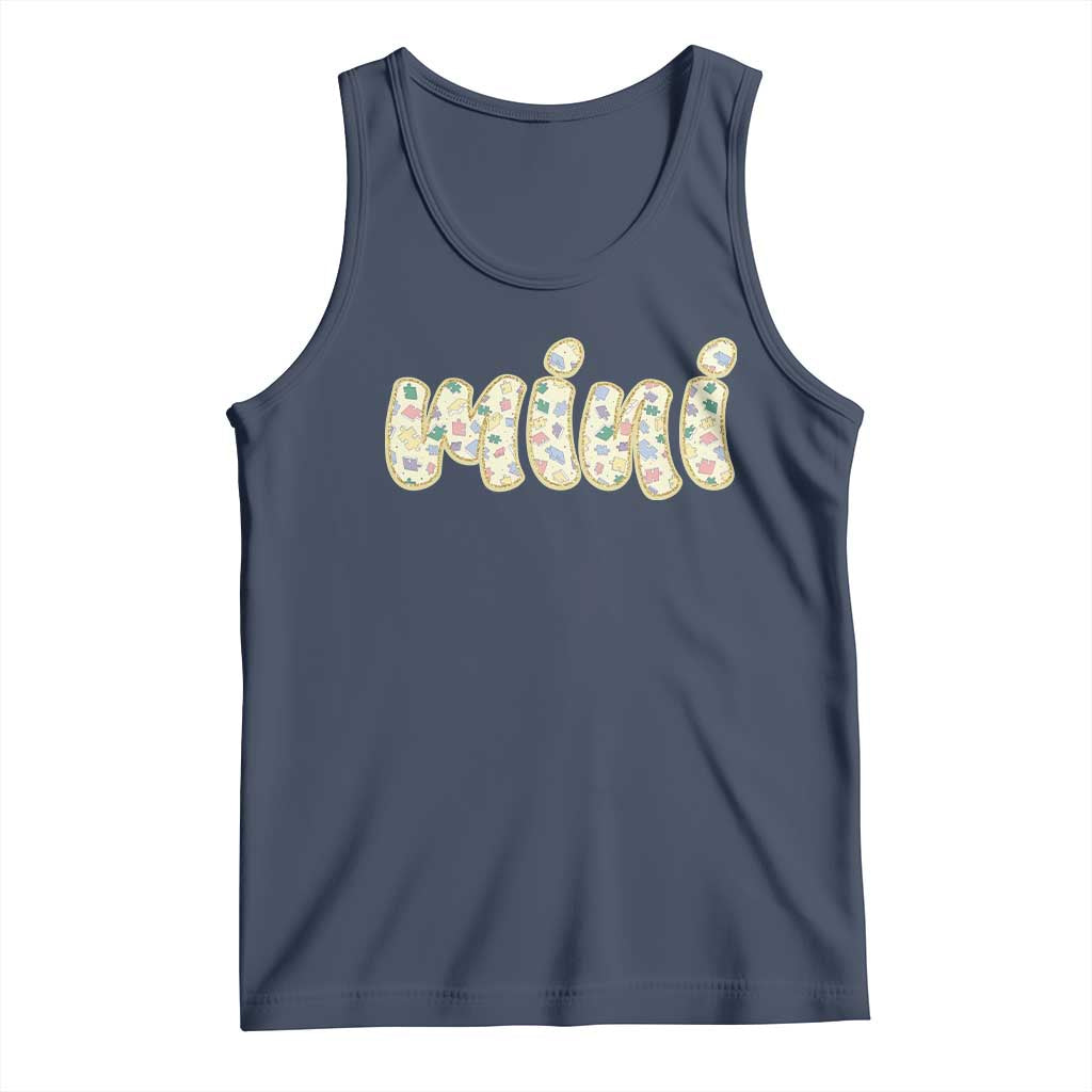 Autism Mini Tank Top Autism Awareness Mental Health Puzzle Glitter Print TS11 Navy Print Your Wear