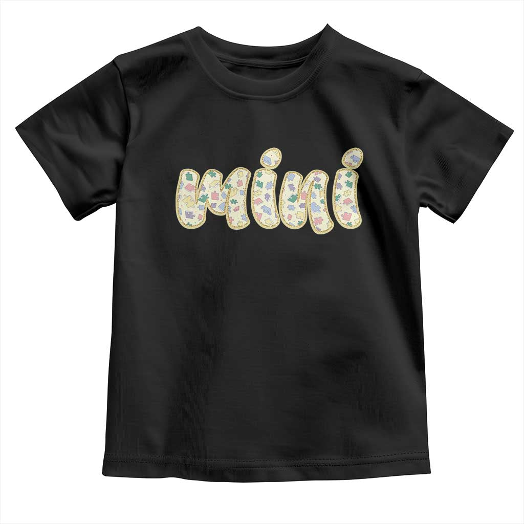 Autism Mini Toddler T Shirt Autism Awareness Mental Health Puzzle Glitter Print TS11 Black Print Your Wear