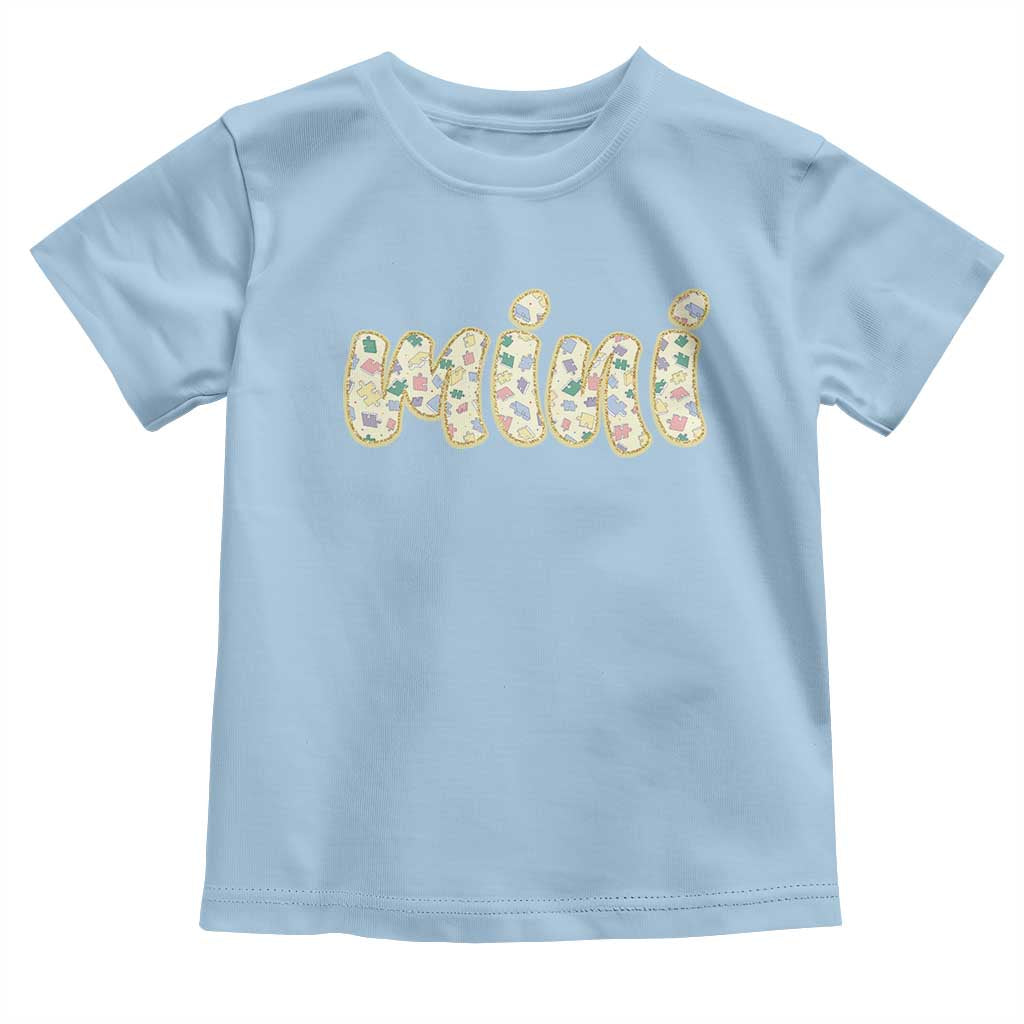 Autism Mini Toddler T Shirt Autism Awareness Mental Health Puzzle Glitter Print TS11 Light Blue Print Your Wear