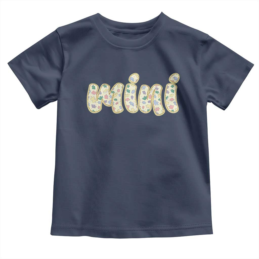 Autism Mini Toddler T Shirt Autism Awareness Mental Health Puzzle Glitter Print TS11 Navy Print Your Wear