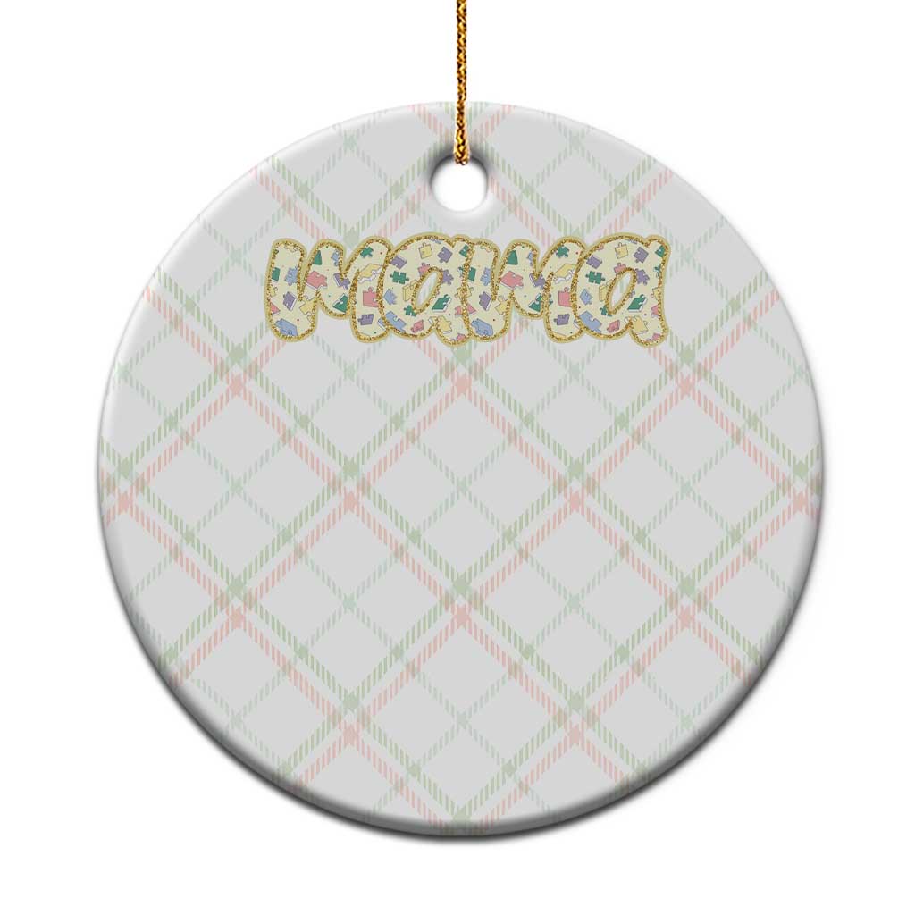 Autism Mama Ceramic Ornament Autism Awareness Mental Health Puzzle Glitter Print TS11 1pc Christmas Plaid Print Your Wear