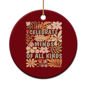 Celebrate Minds Of All Kinds Ceramic Ornament Autism Awareness Inspirational Quote Flowers TS11 1pc Red Print Your Wear