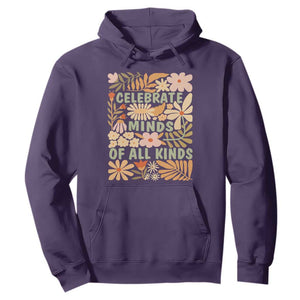 Celebrate Minds Of All Kinds Hoodie Autism Awareness Inspirational Quote Flowers TS11 Purple Print Your Wear